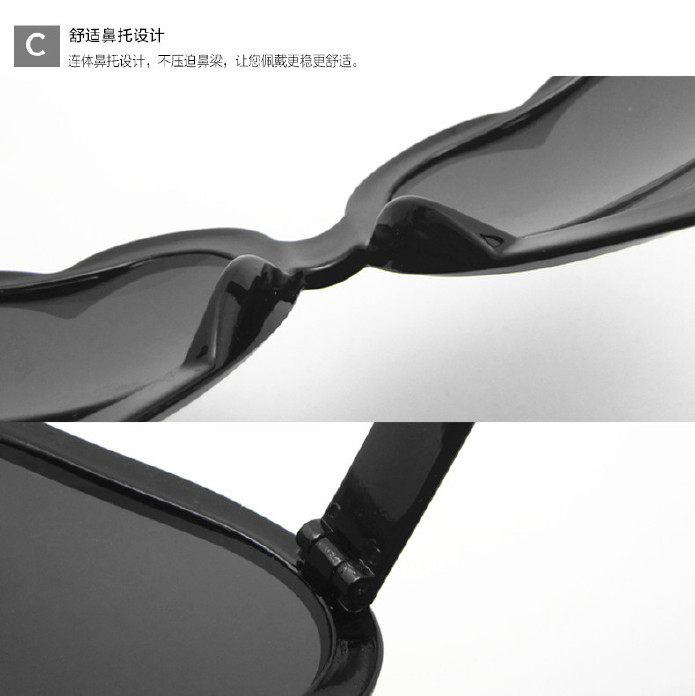 新款复古潮人太阳镜9775批发 桃心墨镜爱心太阳眼镜大框心形眼镜示例图22