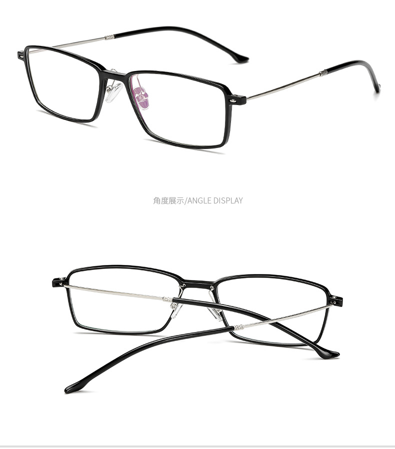 雷豹新款全框tr眼镜框方形细框韩版个性男士商务近视眼镜厂家直销示例图11