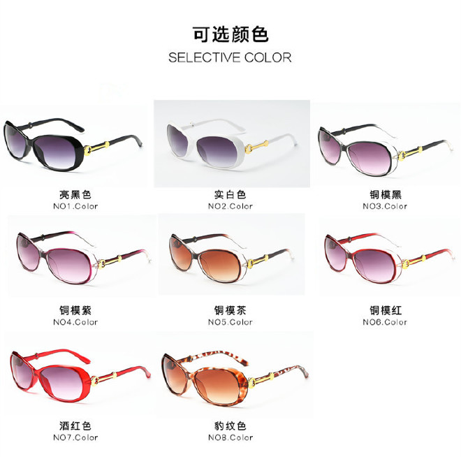 2018新款时尚太阳镜 欧美复古蛤蟆镜 女士潮流眼镜大框太阳眼镜示例图10