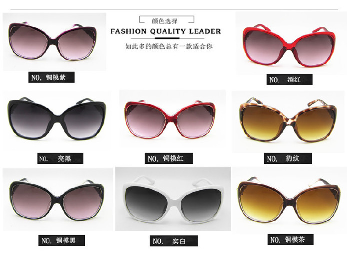 新款太阳眼镜 女士大框墨镜15850花朵点钻时尚韩版潮流太阳镜批发示例图9