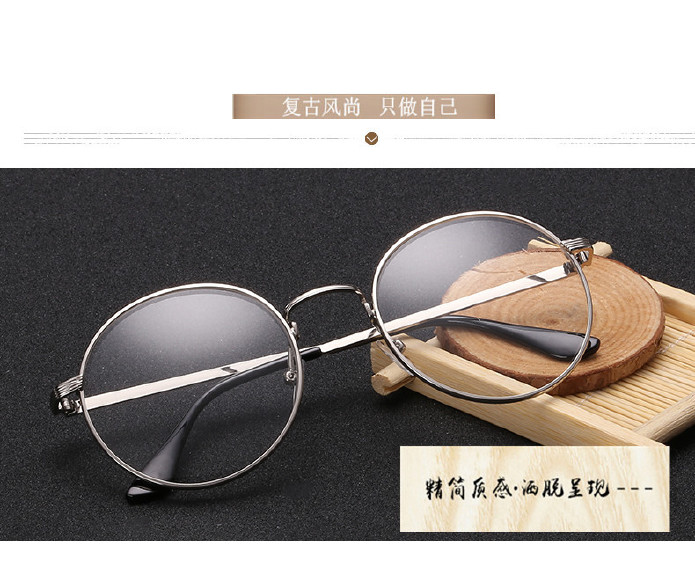 新款复古金属平光镜 韩版潮流眼镜框 男女士同款圆形平光眼镜1006示例图29