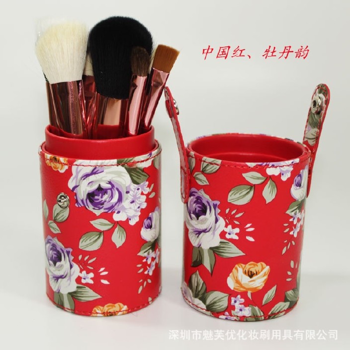 厂家直销化妆筒套刷 12支木柄化妆刷 专业美妆工具 支持订制示例图2