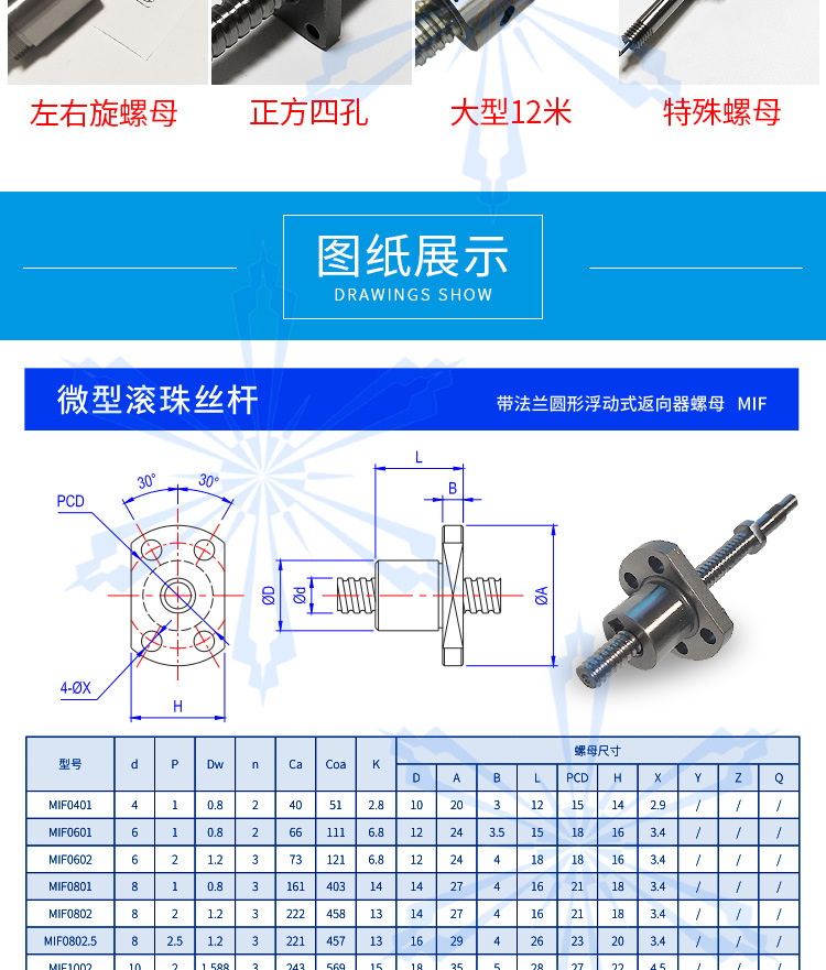 大量特價1405微型滾珠絲桿 定做加工PET塑鋼打包帶滾珠絲杠現(xiàn)貨示例圖13