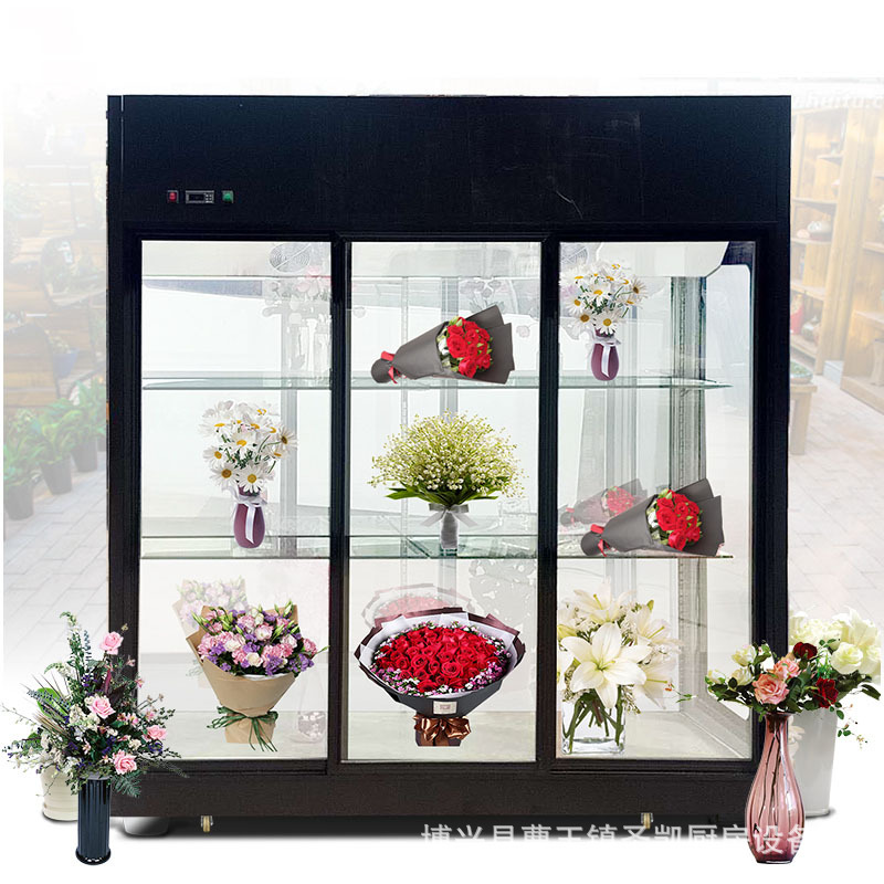 厂家直销鲜花柜双门展示柜鲜花冷柜大型立式鲜花柜.2米风冷鲜花柜示例图6