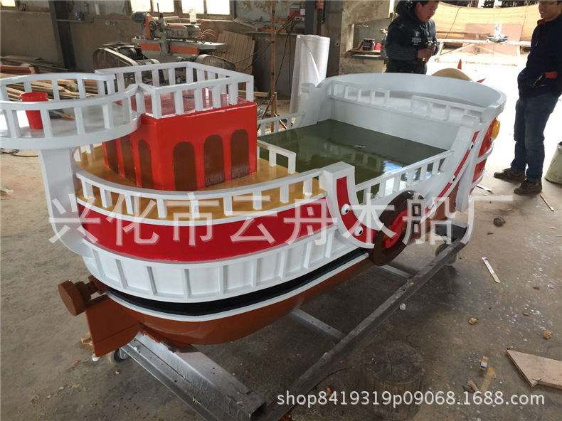船 厂家直销户外大型彩绘海盗船 景区游乐设备 景观装饰道具帆船示例图7