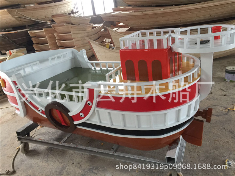船 厂家直销户外大型彩绘海盗船 景区游乐设备 景观装饰道具帆船示例图11