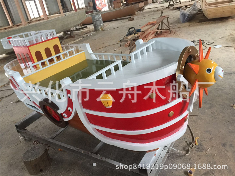 船 厂家直销户外大型彩绘海盗船 景区游乐设备 景观装饰道具帆船示例图9
