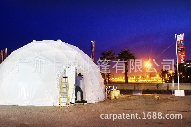 厂价供应气囊式双层膜材结构25米直径圆球形帐篷房示例图4