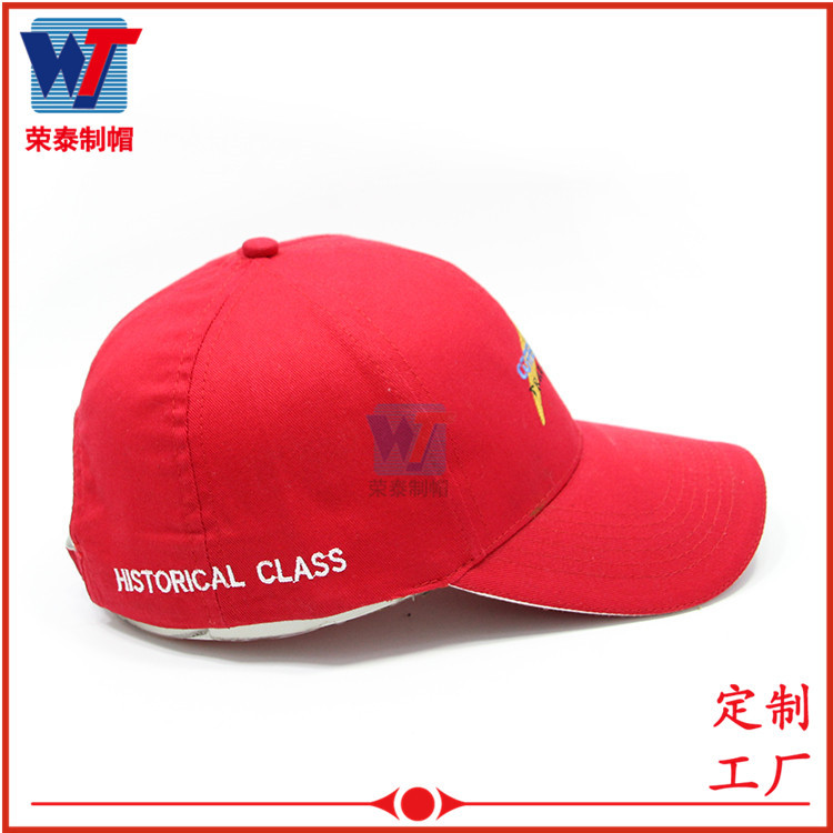 定做棒球帽 logo字母刺绣红色棒球帽 来图定制鸭舌棒球帽订制帽子示例图9