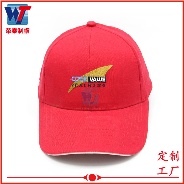 定做棒球帽 logo字母刺绣红色棒球帽 来图定制鸭舌棒球帽订制帽子示例图6