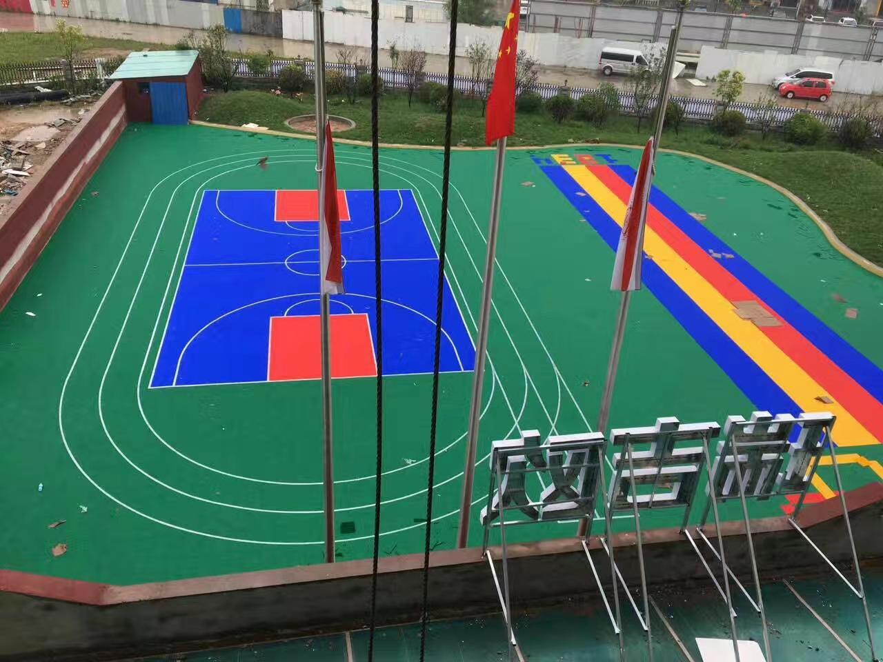 标速厂家供应篮球场悬浮地板 幼儿园悬浮地垫   学校操场悬浮地板  带弹垫悬浮地板   塑料拼装地板示例图8