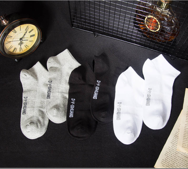 【6双装】第1双高端男士纯棉短袜中筒袜抗菌防臭商务袜全棉礼品袜示例图16