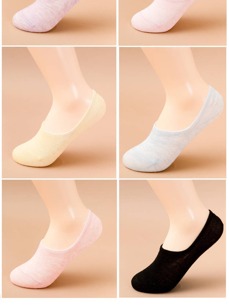 【10/5双装】袜子女短袜浅口夏季薄款棉船袜低帮硅胶防滑隐形袜示例图11