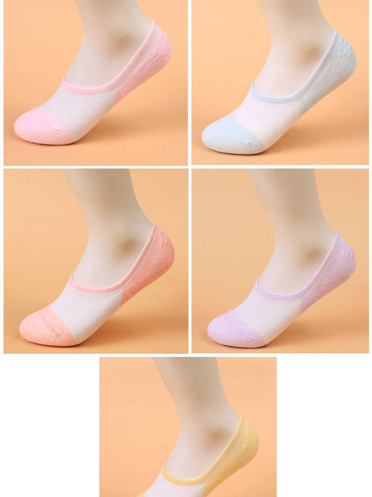 【10/5双装】袜子女短袜浅口夏季薄款棉船袜低帮硅胶防滑隐形袜示例图5