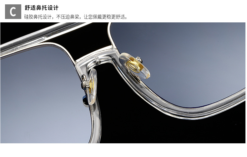 明星网红同款JIN太阳镜男士韩版复古平光镜方形大框欧士墨镜示例图24
