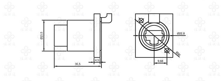 佳联通 RJ45水晶头千兆面板固定防水插座 LED箱体网线连接器示例图12