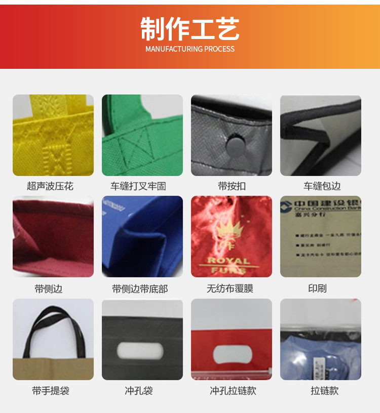 彩色无纺布袋手提袋 定制印图案环保袋 广告覆膜购物 量大优先示例图18