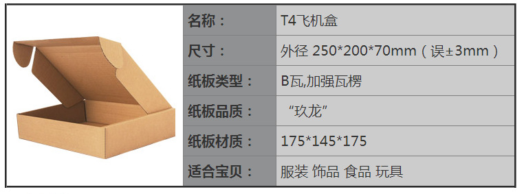 现货供应三层特硬T4优质快递飞机盒 限发广东省示例图4