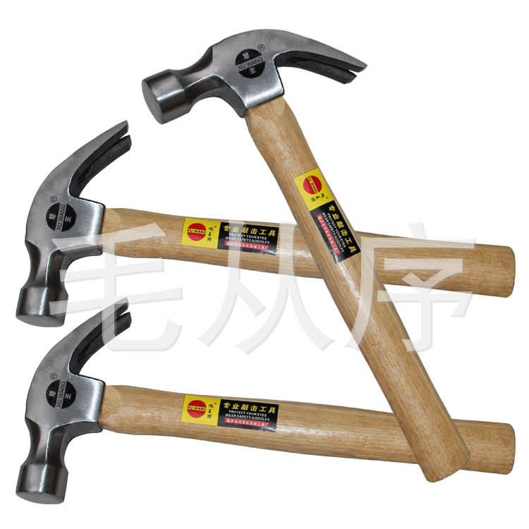 工厂加工订制羊角锤碳钢木柄锤木锤除锈锤羊角起钉器多功能锤头示例图7