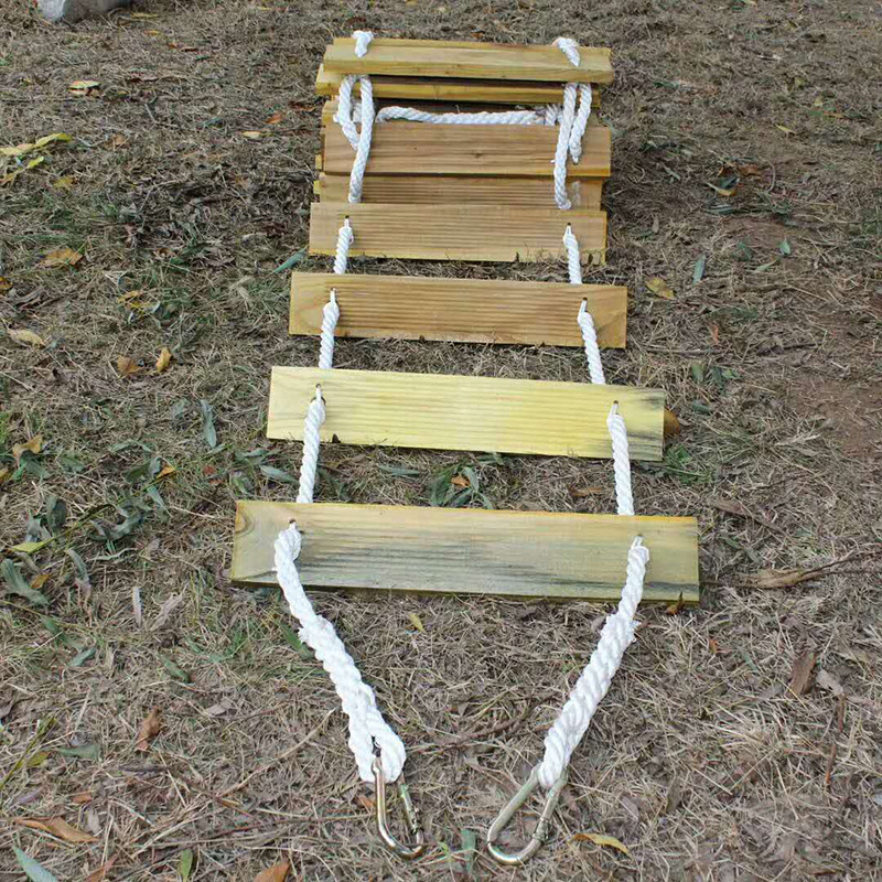 消防逃生软梯 电力施工绝缘软梯 折叠救生梯 体能训练圆木爬梯子示例图10