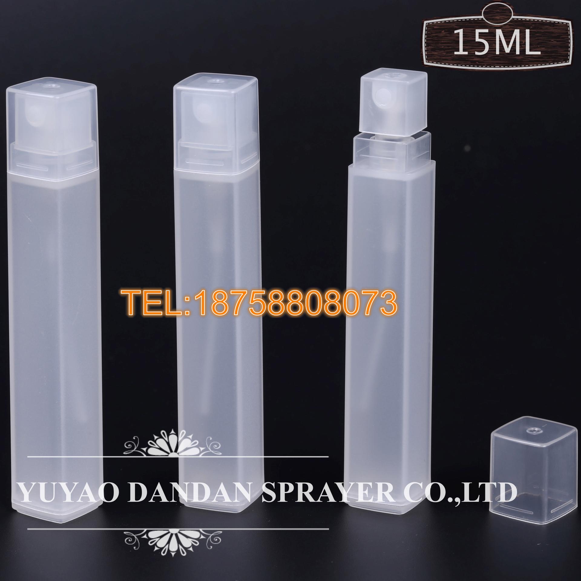 厂家直销10ml 15ml新款方管喷雾瓶 卡口塑料香水瓶塑料香水喷雾瓶示例图4