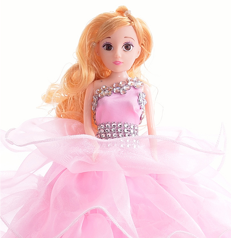 婚庆娃娃粉色系列婚纱 芭比公主洋娃娃长款修身裙 搪胶娃娃公主裙示例图18