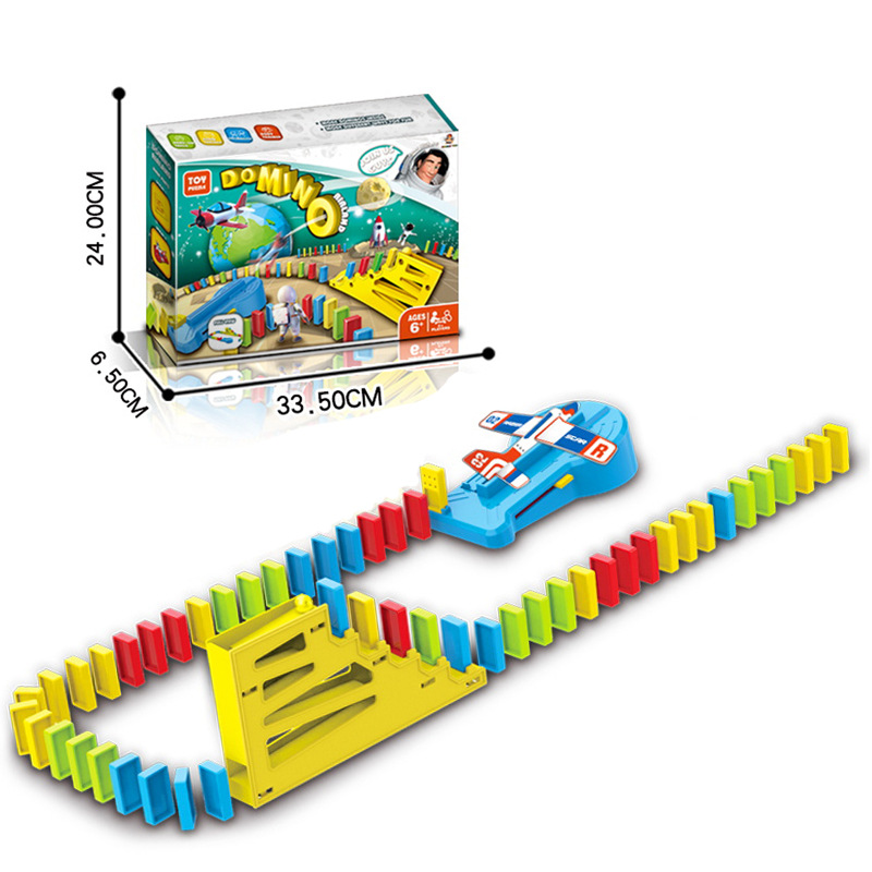 经典玩具 抖音同款多米诺飞机套装 益智积木类型多米诺玩具示例图3