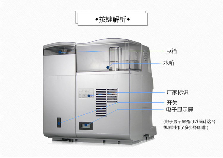 卡伦特 CLT-Q001意式全自动咖啡机 家用商用办公室现磨咖啡豆机示例图11