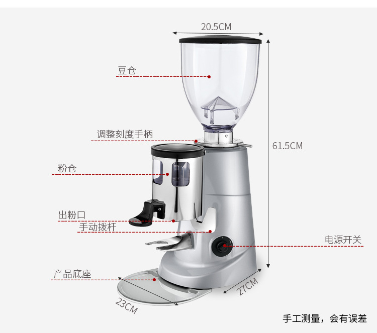 意大利进口Fiorenzato F5 F83E 电动 手动 意式商用研磨咖啡豆机示例图8