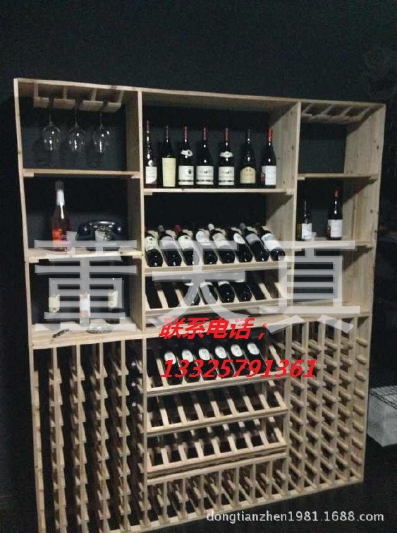 红酒架 实木  白 葡萄酒柜展示架酒窖欧式尺寸可定做示例图12