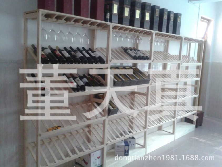 红酒架 实木  白 葡萄酒柜展示架酒窖欧式尺寸可定做示例图30
