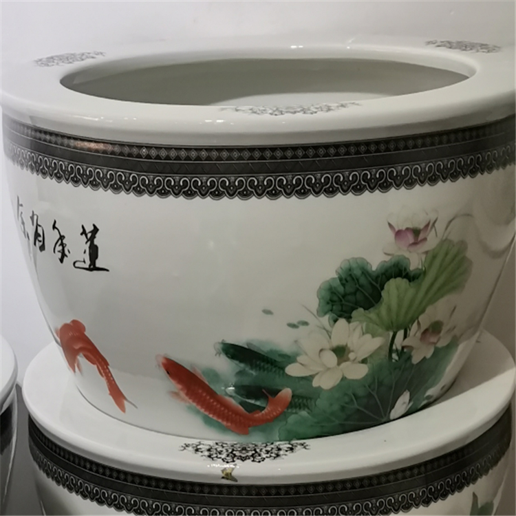 阳台庭养鱼缸 景德镇陶瓷风水缸鱼缸供应 亮丽陶瓷
