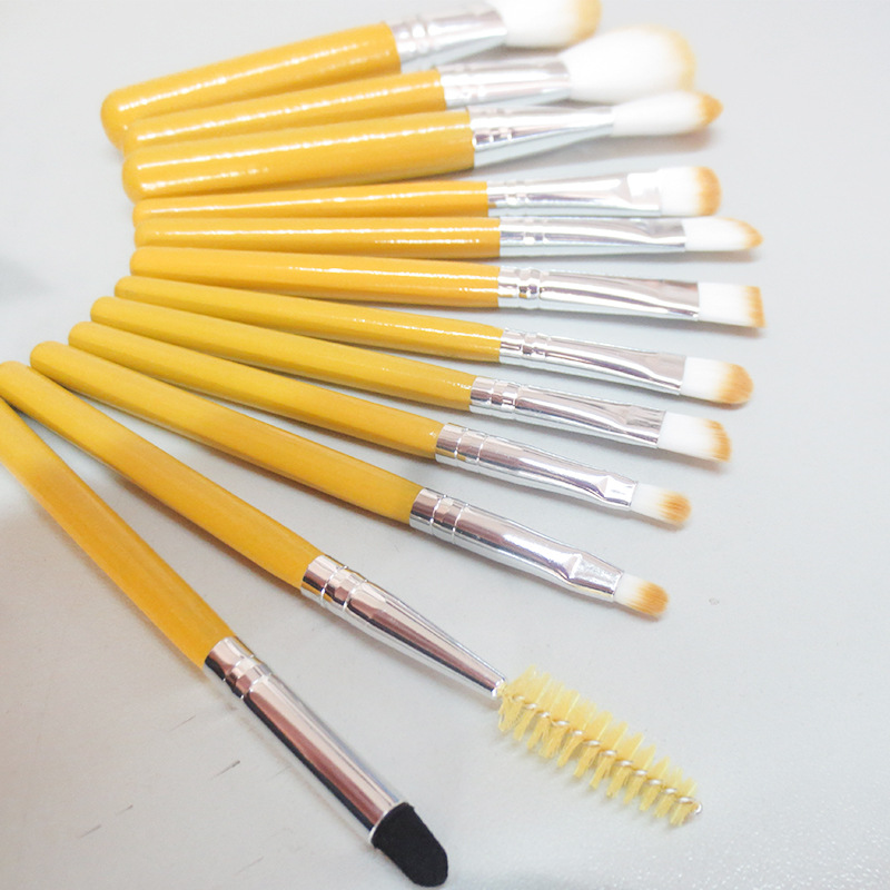 ISET/艾瑟媞 12支黄色化妆刷便携款 初学者化妆刷专业美妆工具示例图3