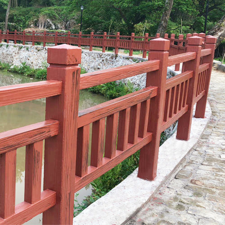 艺高景观水泥护栏厂家批发 上海仿石栏杆安装 草坪护栏仿木栅栏示例图1