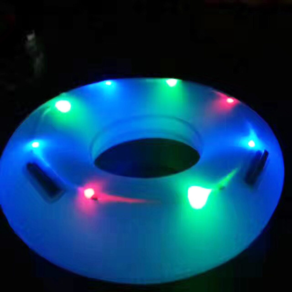 厂家订制LED充气滑水圈 七彩LED灯充气滑水圈 儿童戏水安全滑水圈示例图4