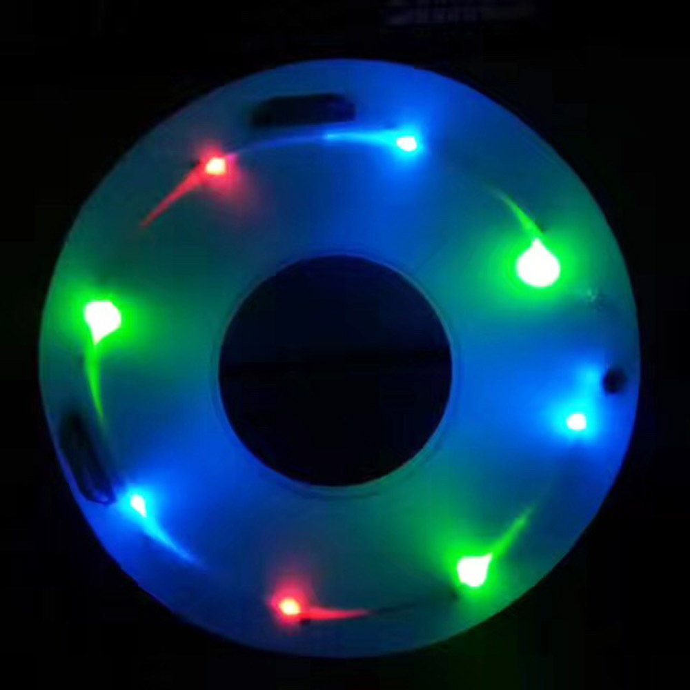 厂家订制LED充气滑水圈 七彩LED灯充气滑水圈 儿童戏水安全滑水圈示例图5