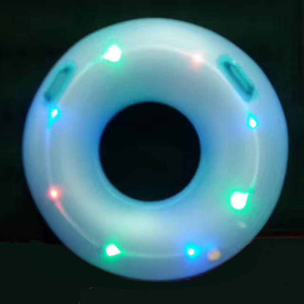 厂家订制LED充气滑水圈 七彩LED灯充气滑水圈 儿童戏水安全滑水圈示例图7