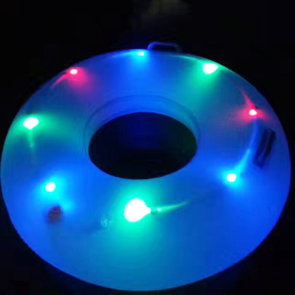 厂家订制LED充气滑水圈 七彩LED灯充气滑水圈 儿童戏水安全滑水圈示例图3