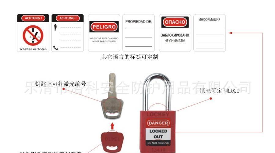 六孔联锁 钢制喷塑 带钩 25mm（1英寸） ESH01 安全搭扣锁具示例图8
