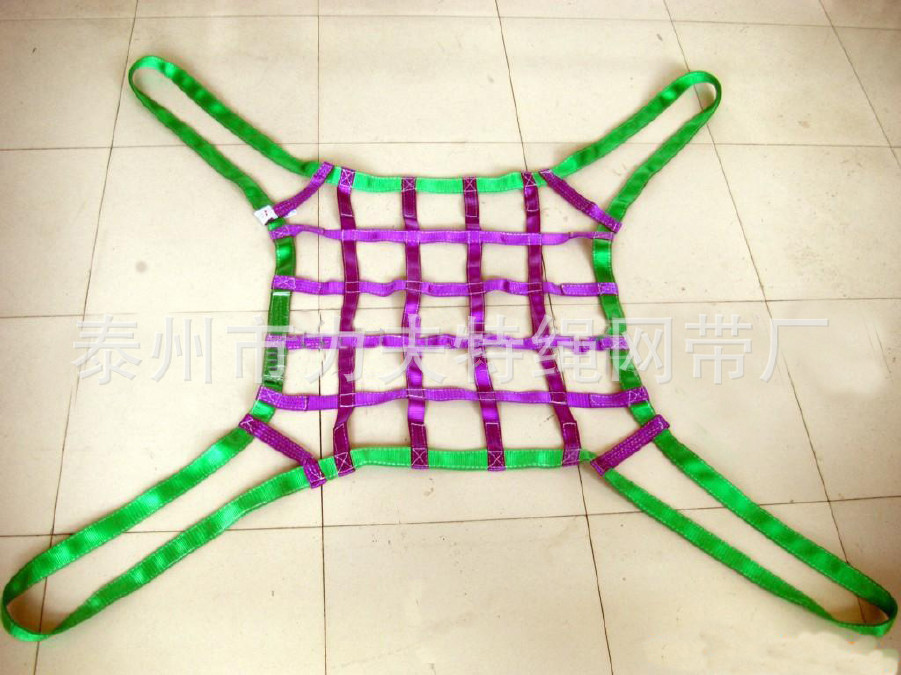 丙纶织带吊装网 尼龙吊带货网   帆布吊网 涤纶扁带网兜示例图6