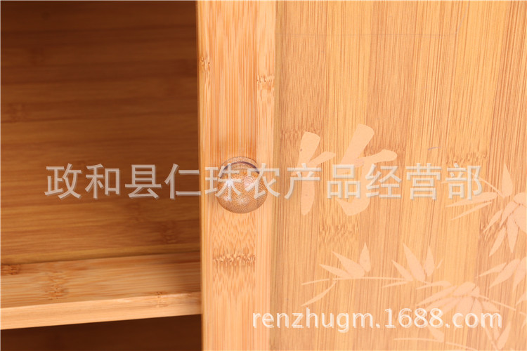 新款楠竹橱柜微波炉置物架厨房储物柜收纳柜厂家直销示例图22