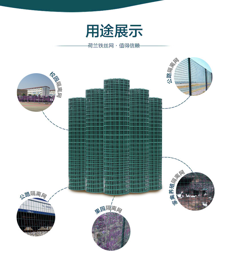 广州现货供应2m*30m包塑铁丝荷兰网 玉米圈网片道路隔离网片示例图2