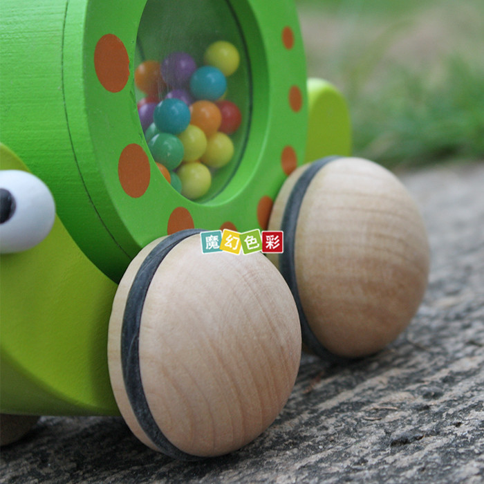 儿童婴幼儿益智木质玩具早教 学习类玩具拖拉蜗牛拉力动物玩具示例图9