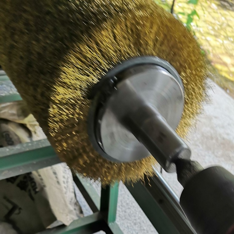 镀铜钢丝缠绕刷辊 建辉厂家 钢丝 钢板抛光板材表面修复毛刷1