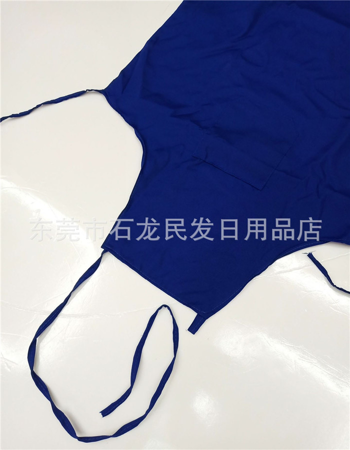 厂家直销供应成人长款蓝色棉布防污防尘围裙工厂劳保家用围裙6