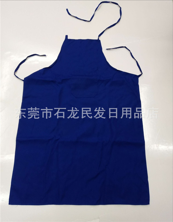 厂家直销供应成人长款蓝色棉布防污防尘围裙工厂劳保家用围裙9