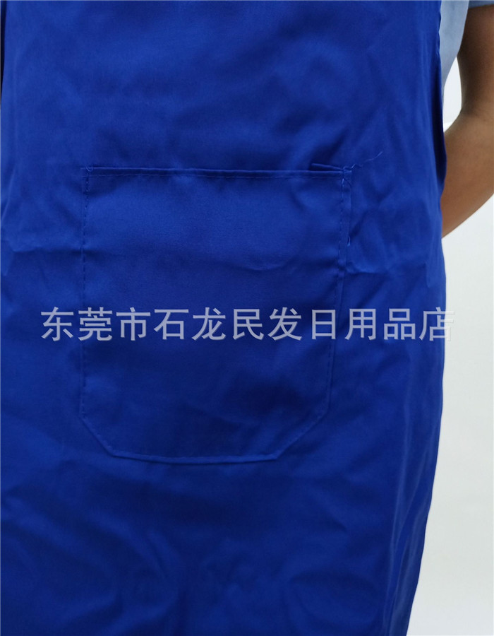 厂家直销供应成人长款蓝色棉布防污防尘围裙工厂劳保家用围裙7