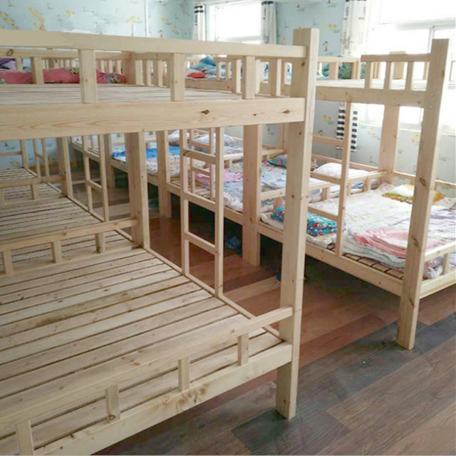 高低实木床溢彩家具02554 学生上下床 四人双层幼儿园托班实木上下铺2
