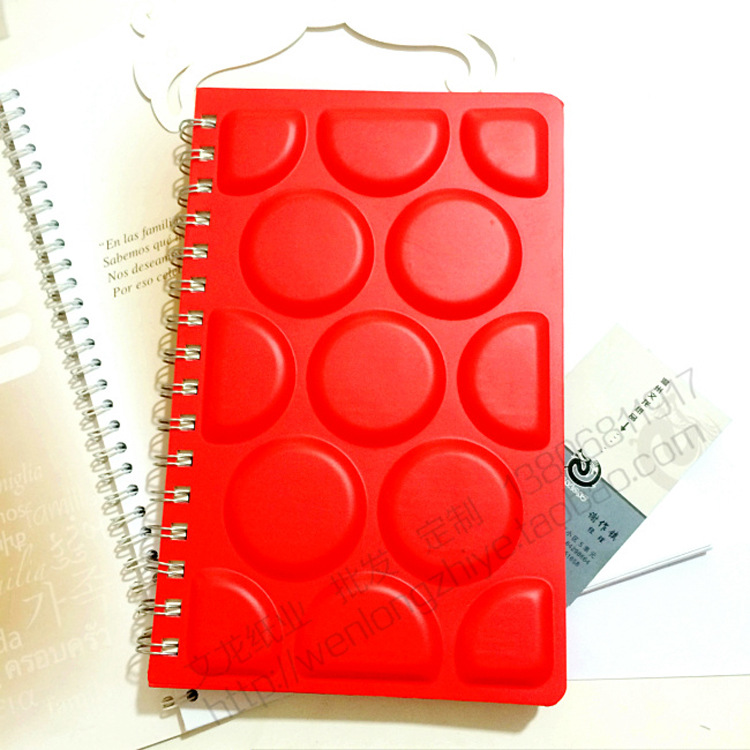 专业品质 商务笔记本 厂家直销红色凹凸圆圈BJB记事本 复古笔记本