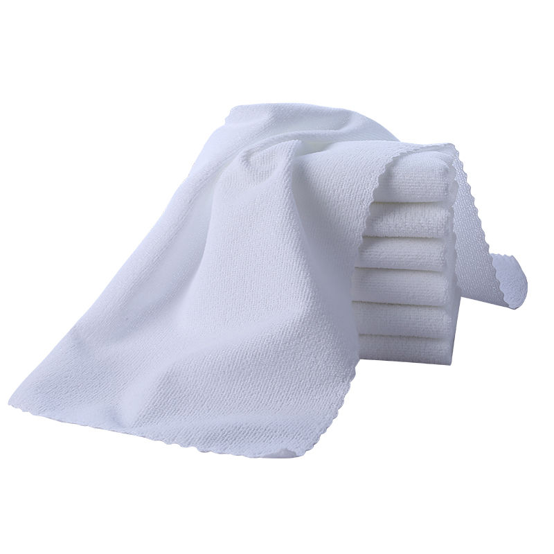 35*75白毛巾 印字毛巾 超细纤维吸水毛巾 银润厂家 餐饮一次性毛巾1